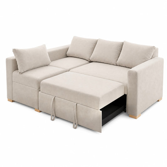 SALA CAMA BOSTON REMOVIBLE - CUSCO MARFIL ANTIFLUIDO