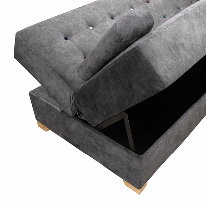 SOFA CAMA OSLO - NOBUCK PLUS GRIS ANTIFLUIDO