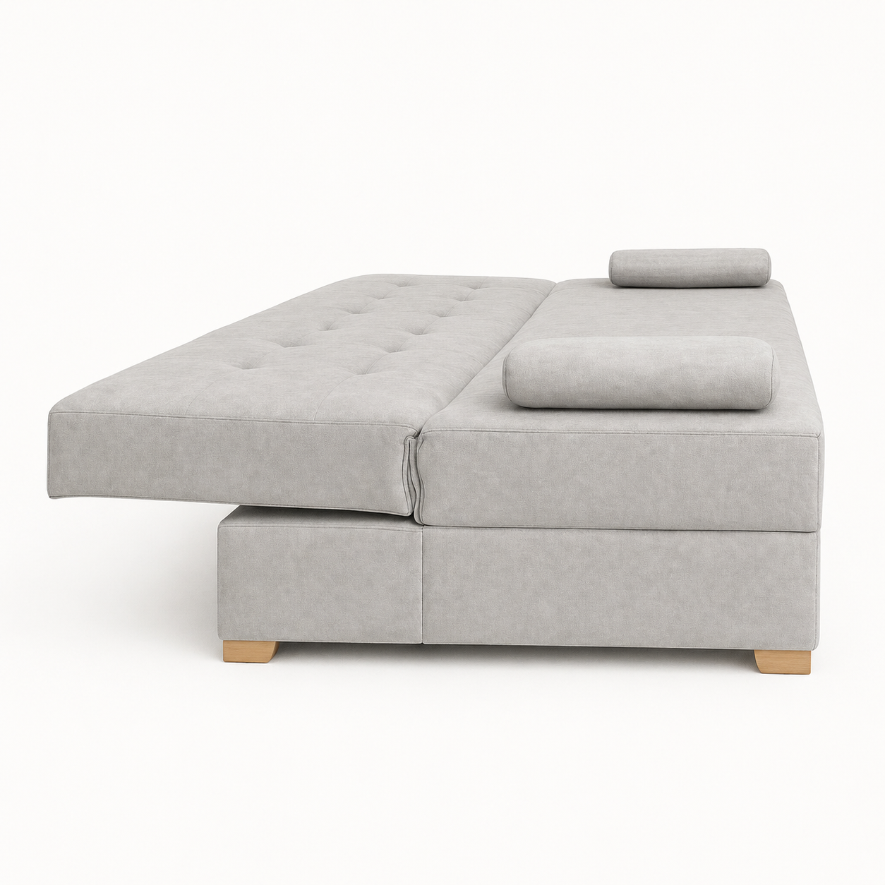 SOFA CAMA OSLO - SUIZA GRIS PLATA ANTIFLUIDO