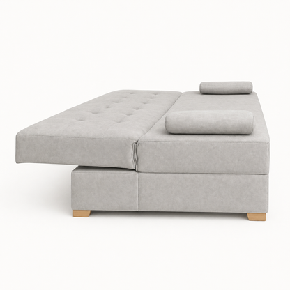 SOFA CAMA OSLO - SUIZA GRIS PLATA ANTIFLUIDO
