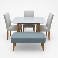 COMEDOR FENIX - SILLAS SUIZA GRIS PLATA - BUTACA SALEM AZUL