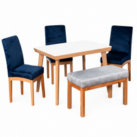 COMEDOR ATLAS- SILLAS KATAR PETROLEO - BUTACA NOBUCK PLATA