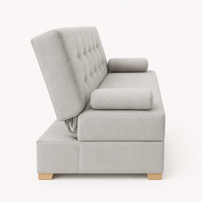 SOFA CAMA OSLO - SUIZA GRIS PLATA ANTIFLUIDO