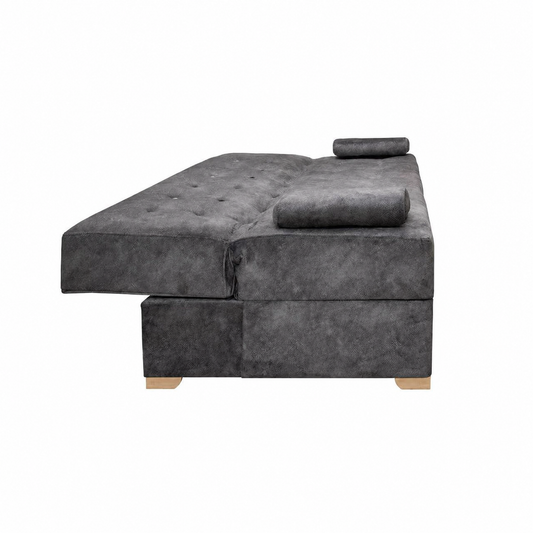 SOFA CAMA OSLO - NOBUCK PLUS GRIS ANTIFLUIDO