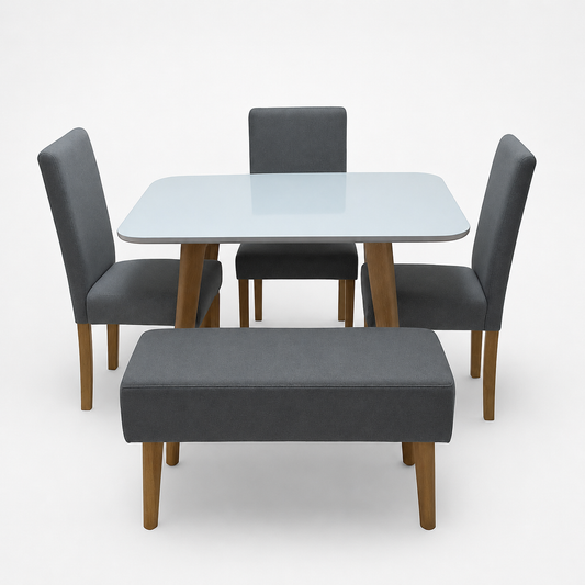 COMEDOR FENIX - SILLAS VETRO GRIS - BUTACA VETRO GRIS