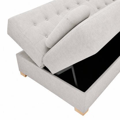 SOFA CAMA OSLO - SUIZA GRIS PLATA ANTIFLUIDO